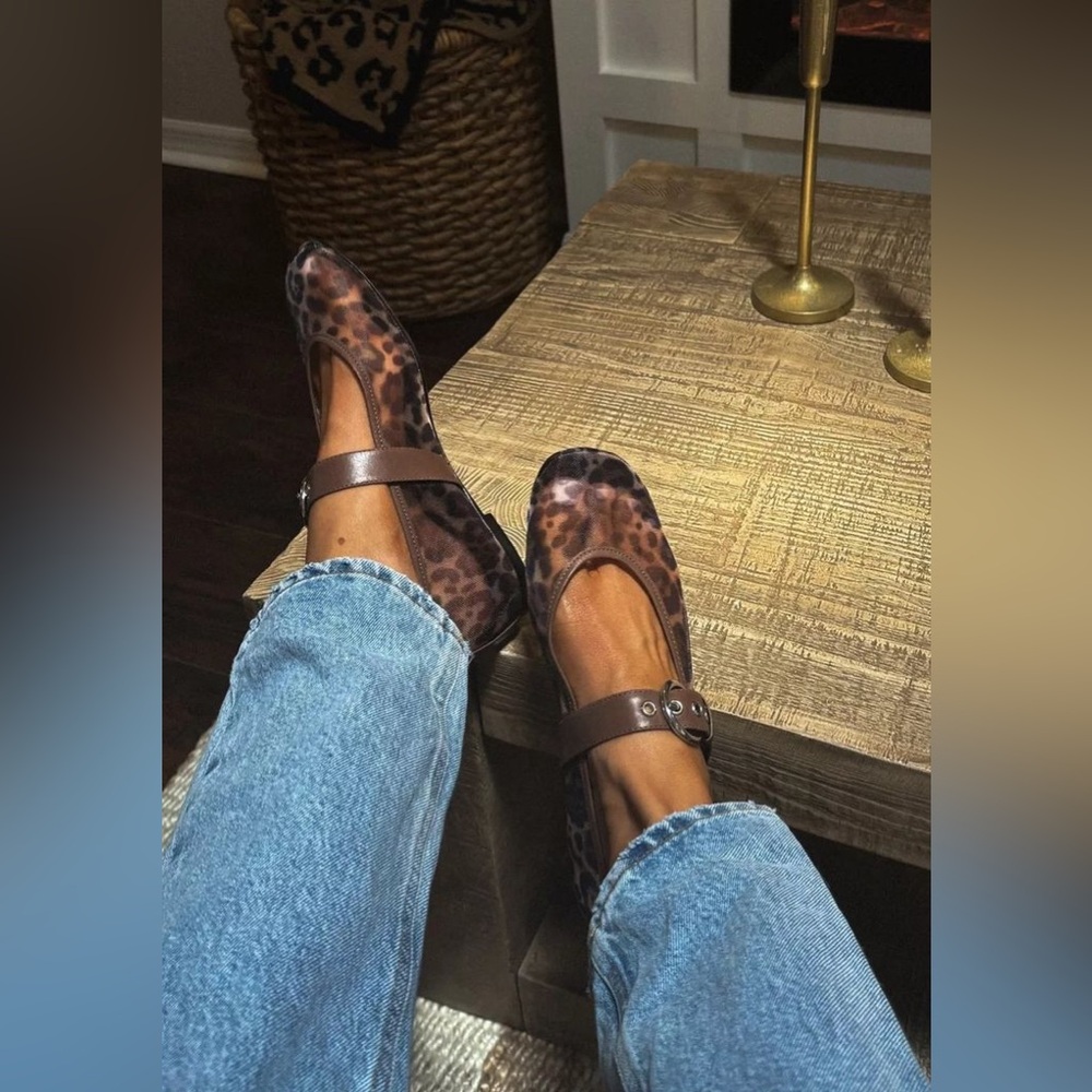 Reformation Bethany Ballet Flat Leopard Mesh - Picture 13 of 13